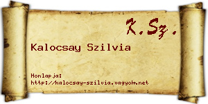 Kalocsay Szilvia névjegykártya