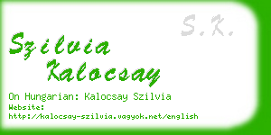 szilvia kalocsay business card